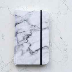 "Cuaderno de Papel de Piedra Marmol Blanco Pasta Suave 9 x 14" Rock Design