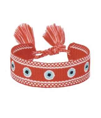 Pulsera Tejida Ojo Turco Roja
