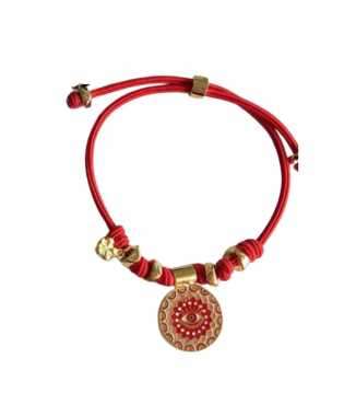 Pulsera Roja Medallón Ojo Turco
