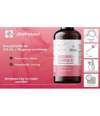 Curcumina + Vitamina D3 Nanotecnología - Libera