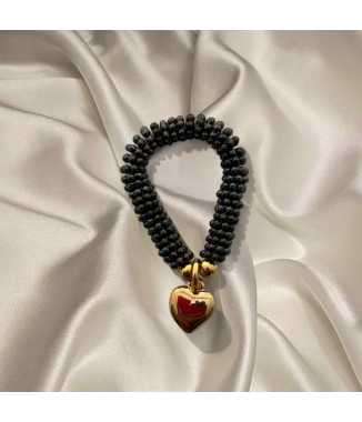 Anillo Gris Obscuro Corazón