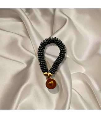 Anillo Gris Obscuro Dije de Corazón