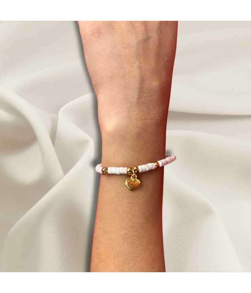 Pulsera Blanca Corazón