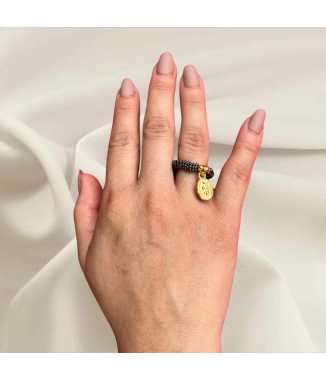 Anillo Gris Obscuro Virgen de Guadalupe