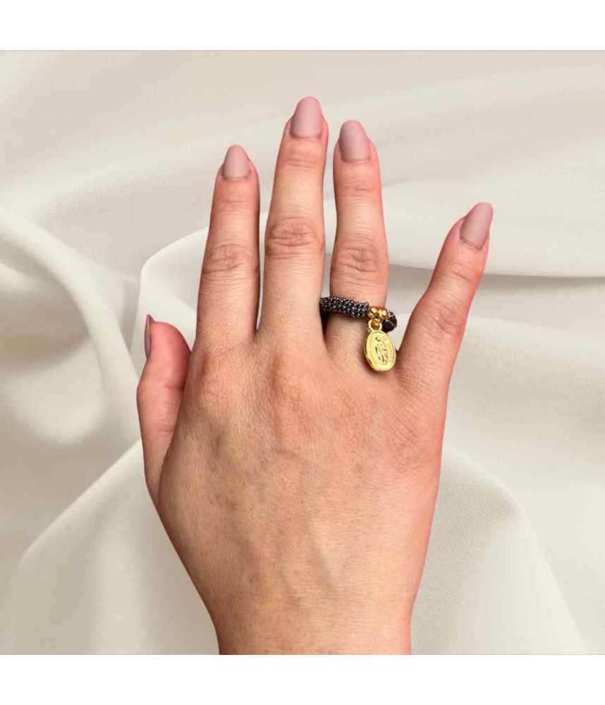 Anillo Gris Obscuro Virgen de Guadalupe