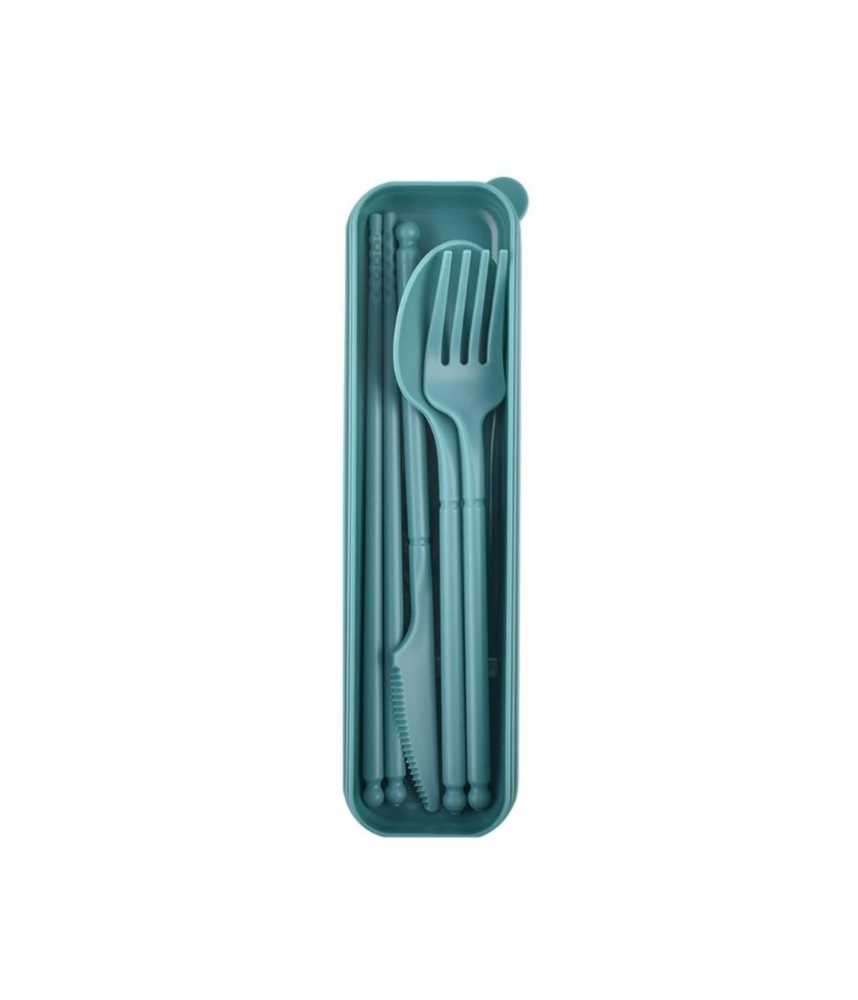 Juego de Cubiertos de Paja de Trigo Verde