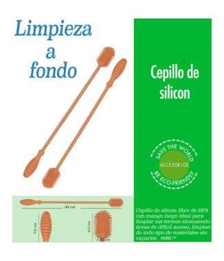 Cepillo de Silicon Con Mango Largo