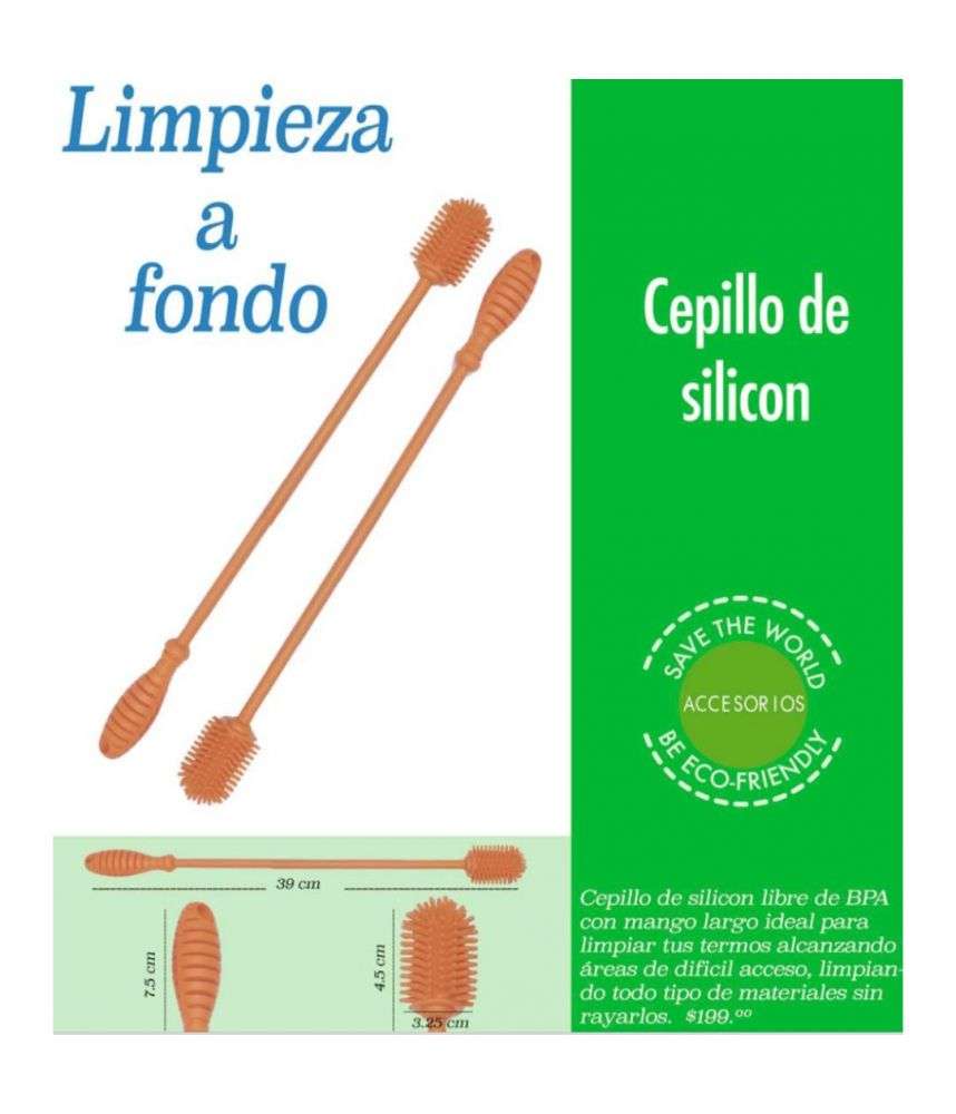 Cepillo de Silicon Con Mango Largo