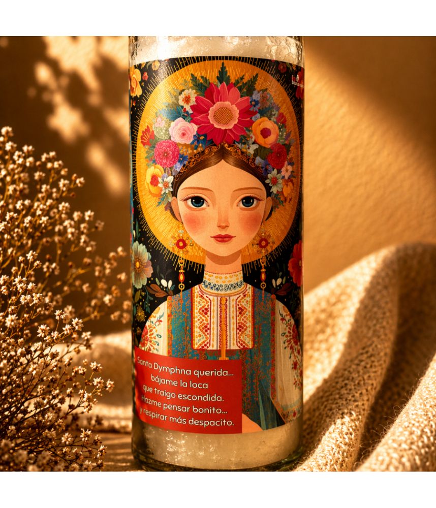 Veladora Milagrera Santa Dymphna · Calma y Claridad