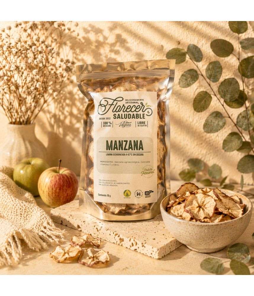 Manzana con Canela Deshidratada Orgánica 🍎✨