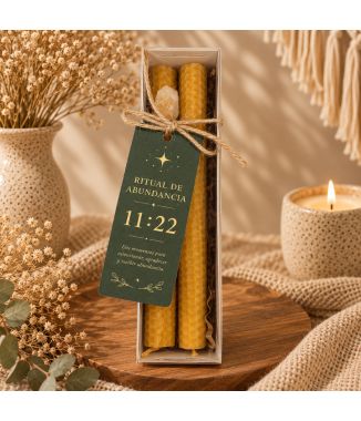 Ritual de Abundancia 11:22 – Velas de Miel con Citrino ✨